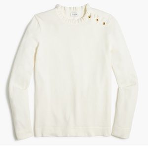 J. Crew Factory Ruffle sweater with buttons BC568